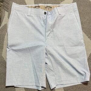 Callaway Men's Blue Striped Flat Front Shorts